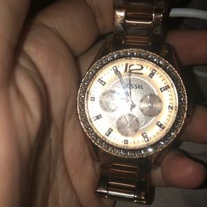 Fossil rose gold watch